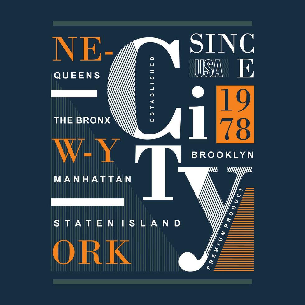 nuevo York ciudad gráfico diseño, tipografía vector, ilustración, para impresión t camisa, frio moderno estilo vector