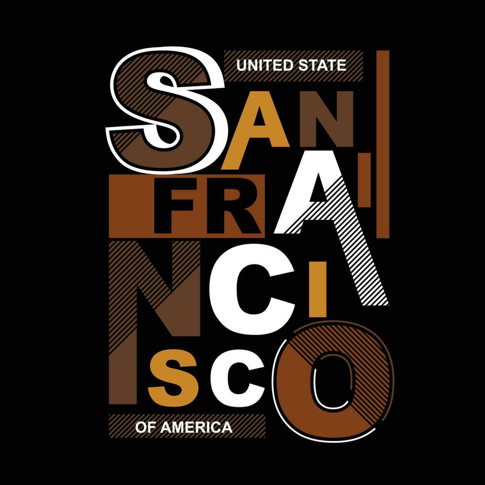 san francisco tipografía gráfico diseño, para t camisa huellas dactilares, vector ilustración