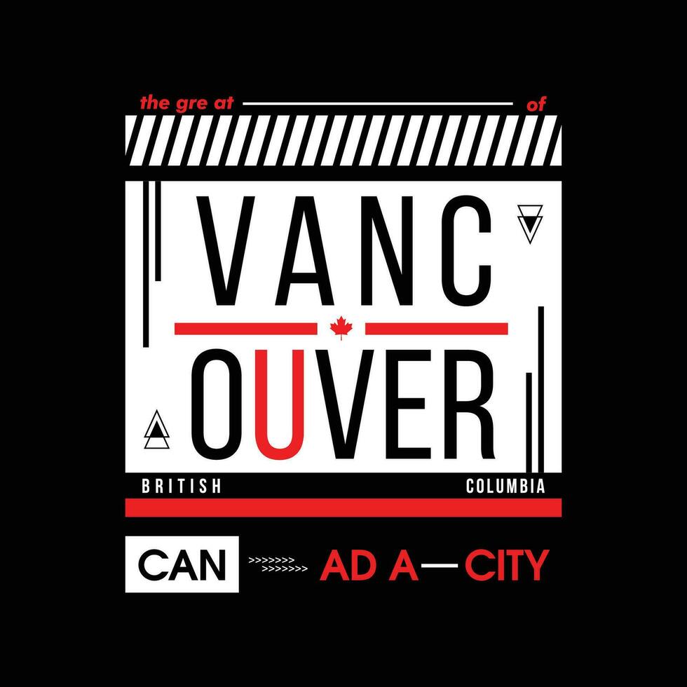 vancouver canada graphic symbol typography vector illustration, modern style, for print t shirt