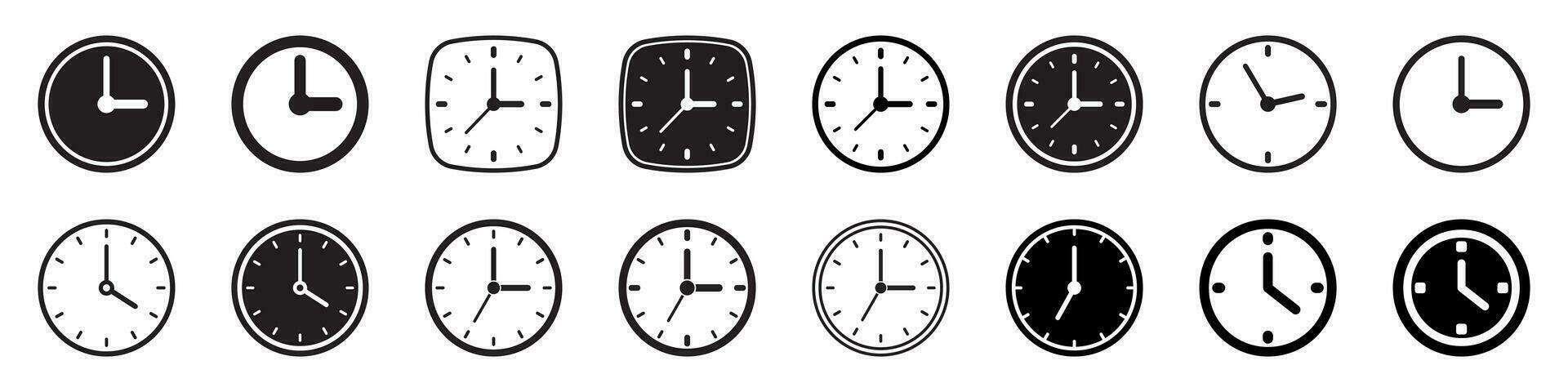 Clock icon, time icon. Vector illustration.