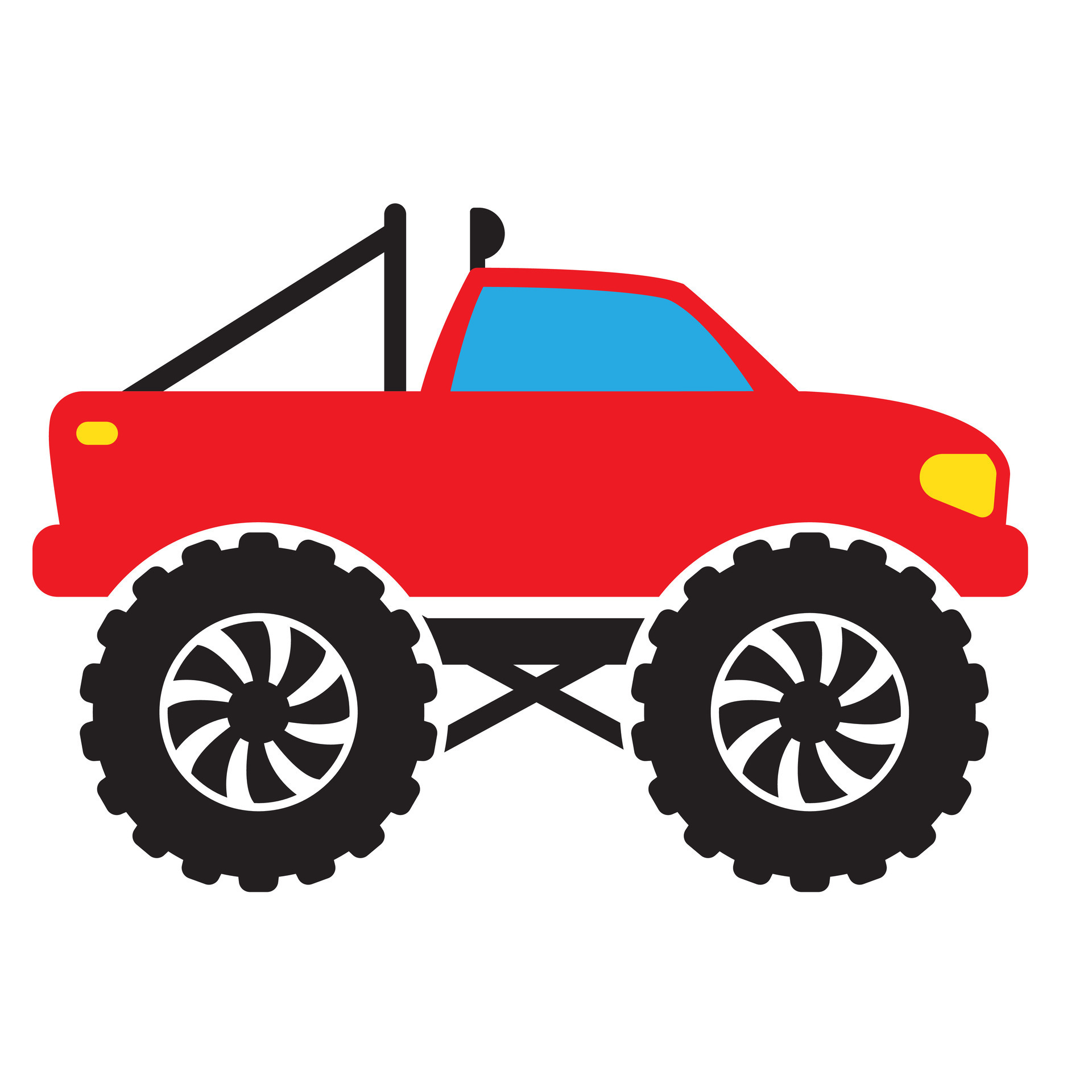 Cartoon monster truck illustration for kids, vector illustration. 25453785  Vector Art at Vecteezy