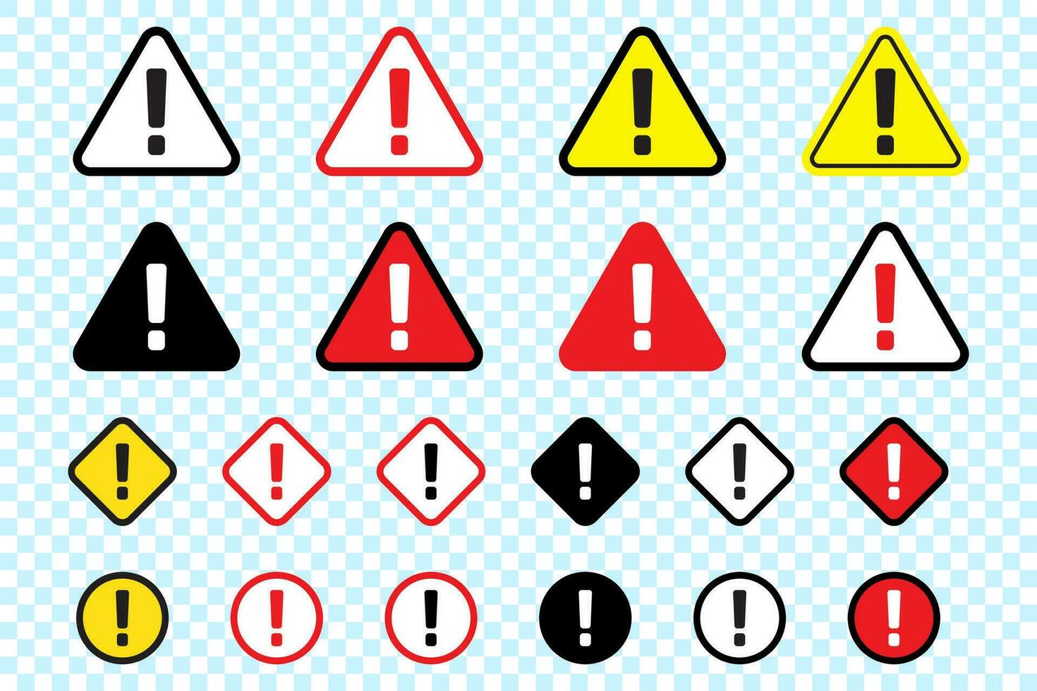 Danger sign flat design. Caution error icon with exclamation mark. vector