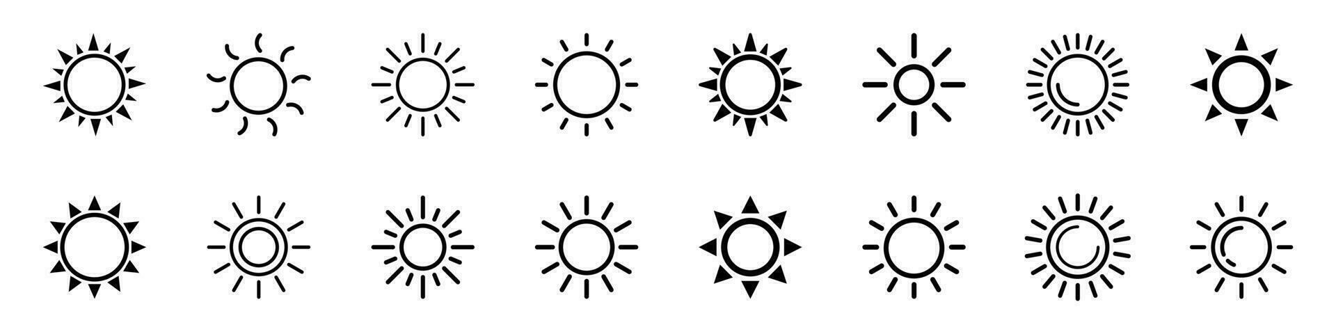 Sun icon vector isolated, sun symbol.