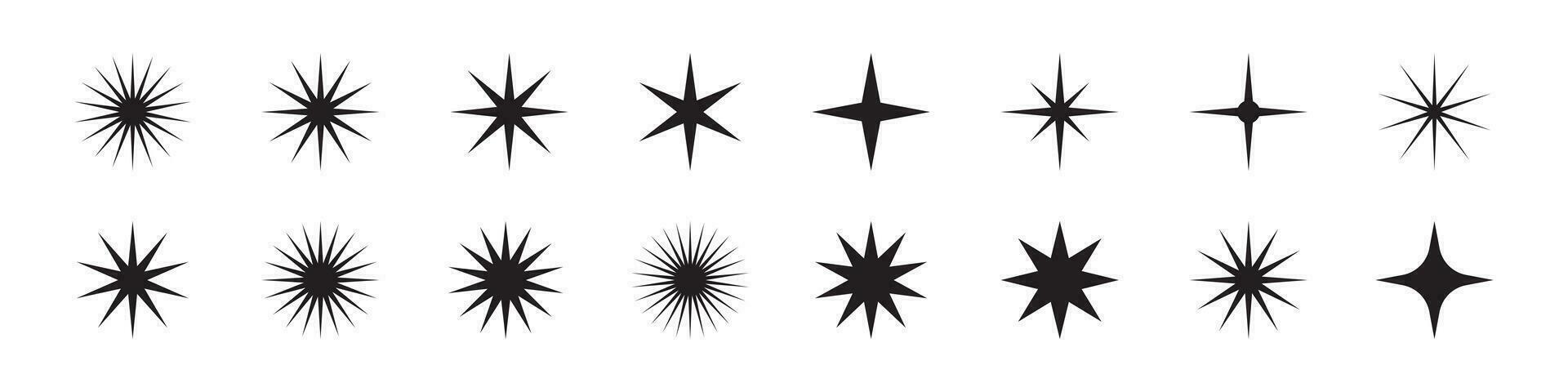 Set of starburst. Star. Collection of trendy stars shapes. Vector icons for apps and websites.