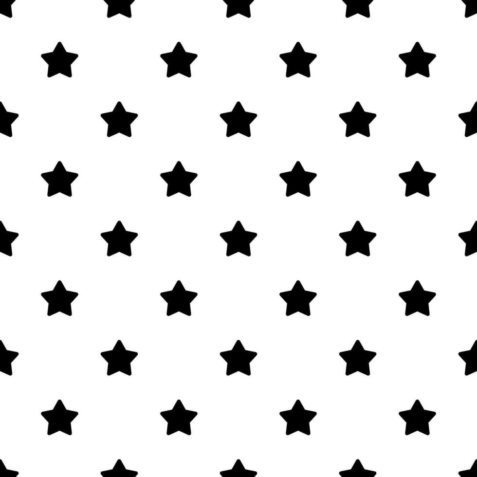 Stars seamless pattern. Black and white colors. Vector illustration.