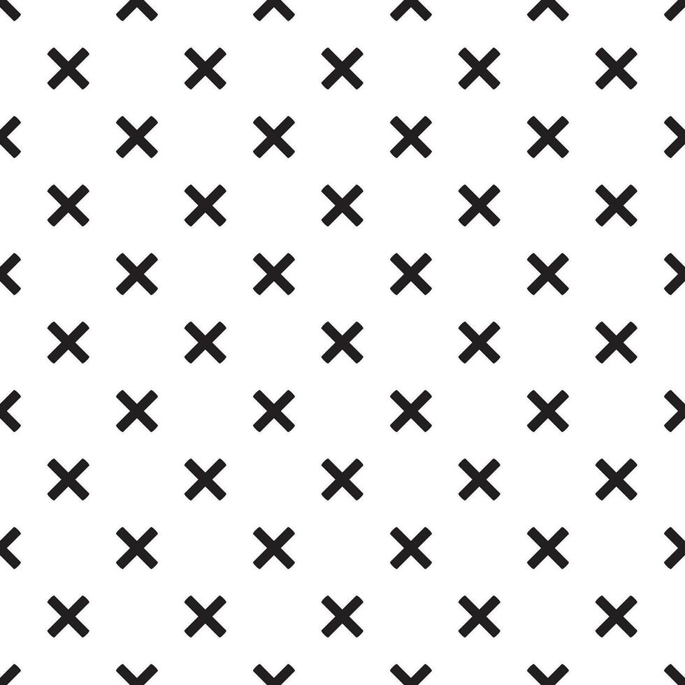Vector seamless cross pattern. Endless black and white texture. Abstract geometric ornament background.