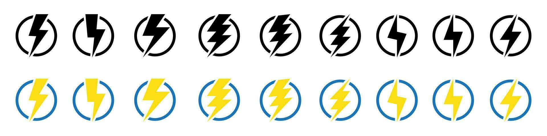 Lightning electric power icon vector illustration isolated on white background