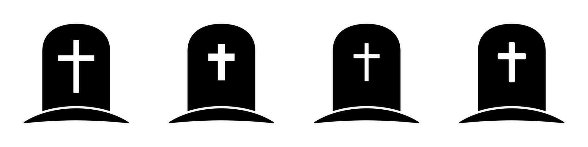Funeral gravestone icon. Tombstone icon. Rip grave icon vector. vector