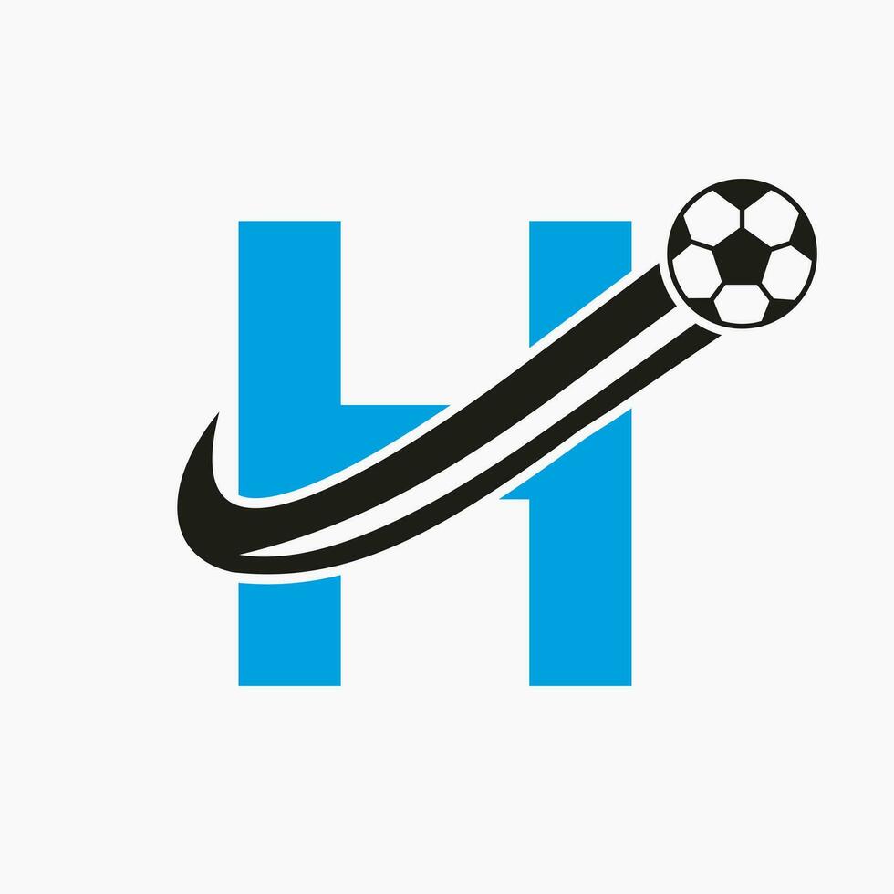 inicial letra h fútbol logo. fútbol americano logo concepto con Moviente fútbol americano icono vector