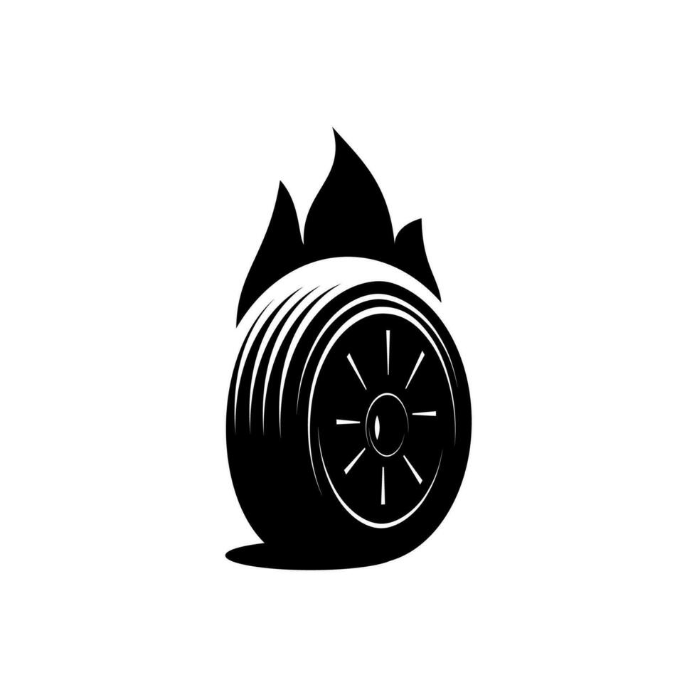 black car tire vector on white background, automotive vector