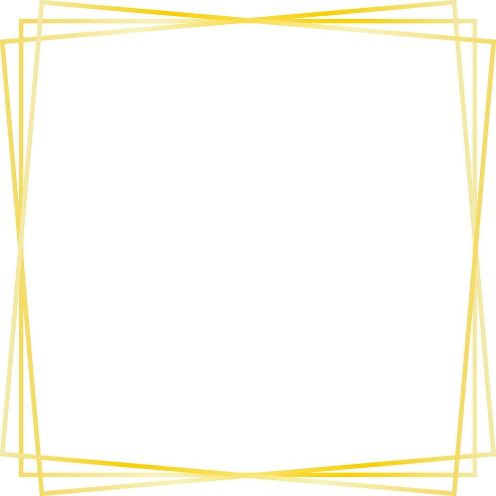 Square frame, golden lines, vector. vector