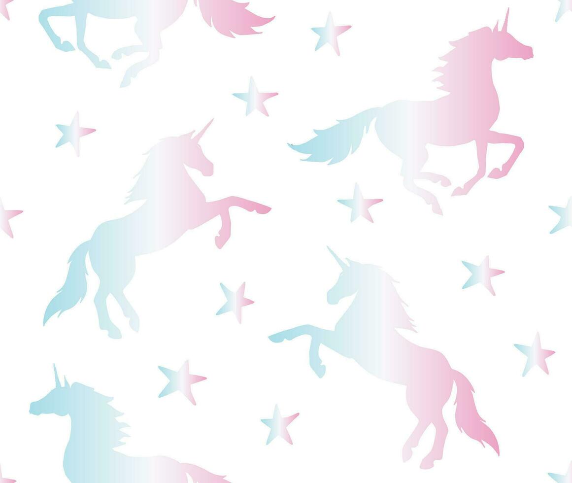 Vector seamless pattern of pastel unicorn