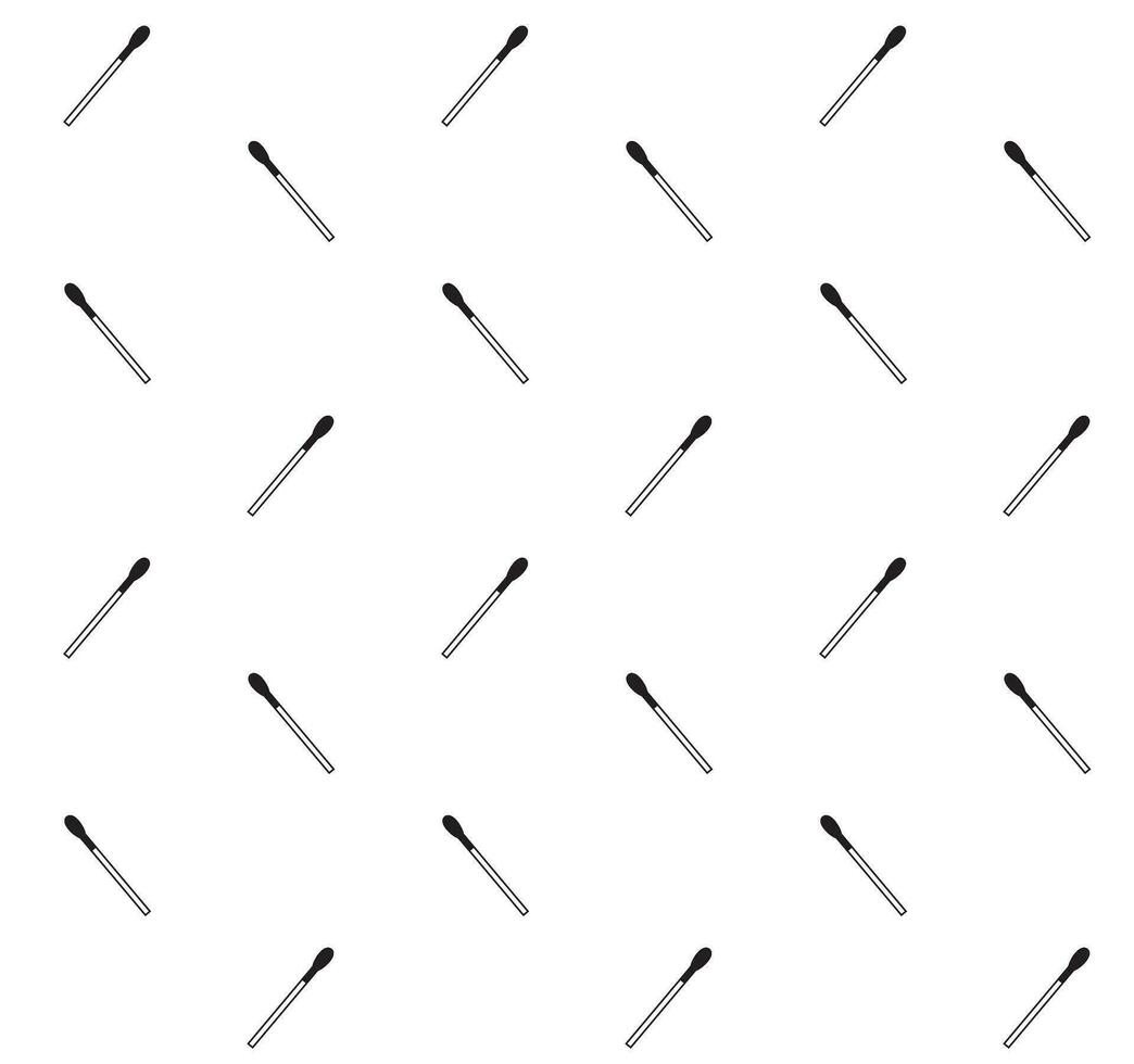 Vector seamless pattern of black outline matches