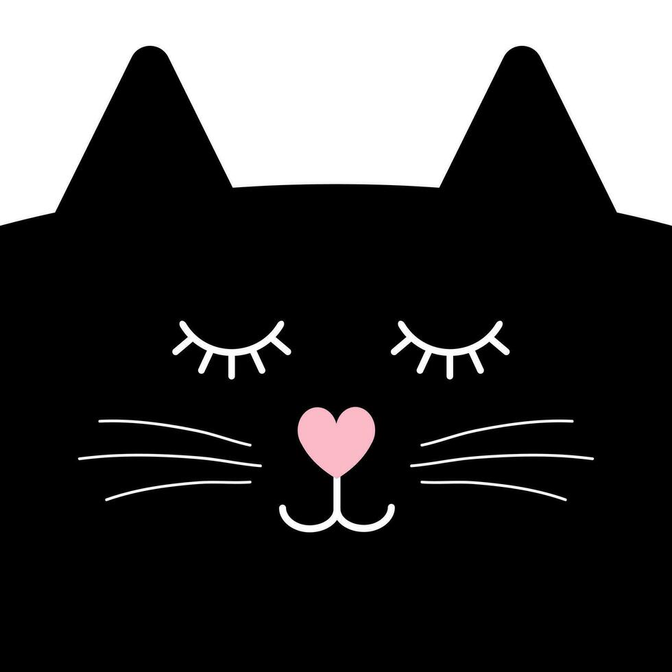 Vector flat cat face head