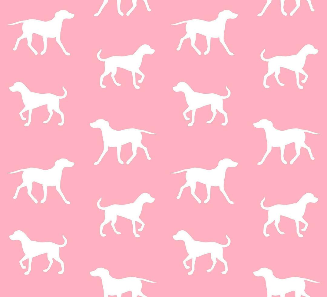 Vector seamless pattern of dog silhouette