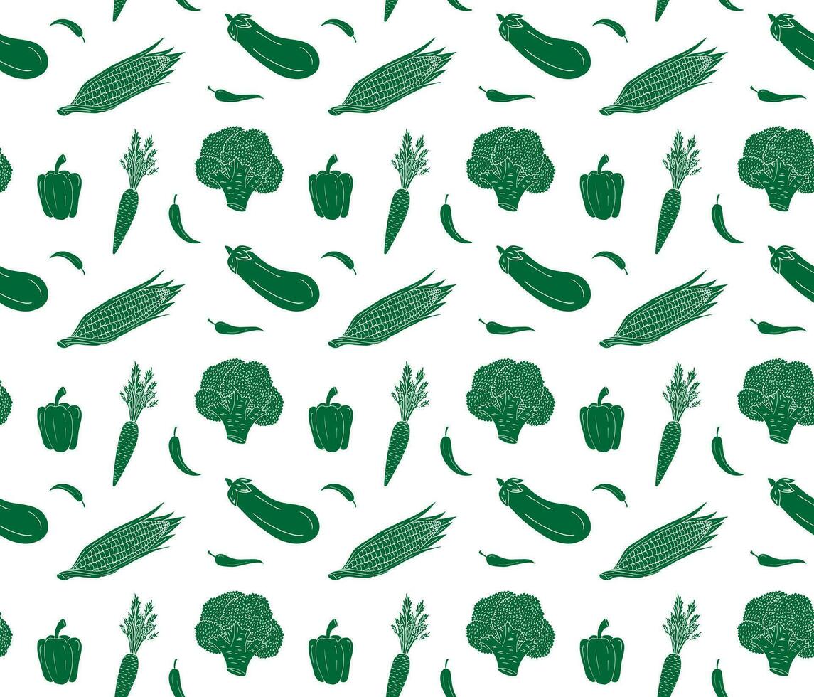 Vector seamless pattern of vegetables