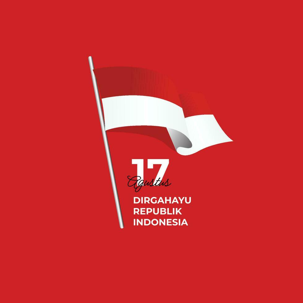 Indonesia independence day banner template vector