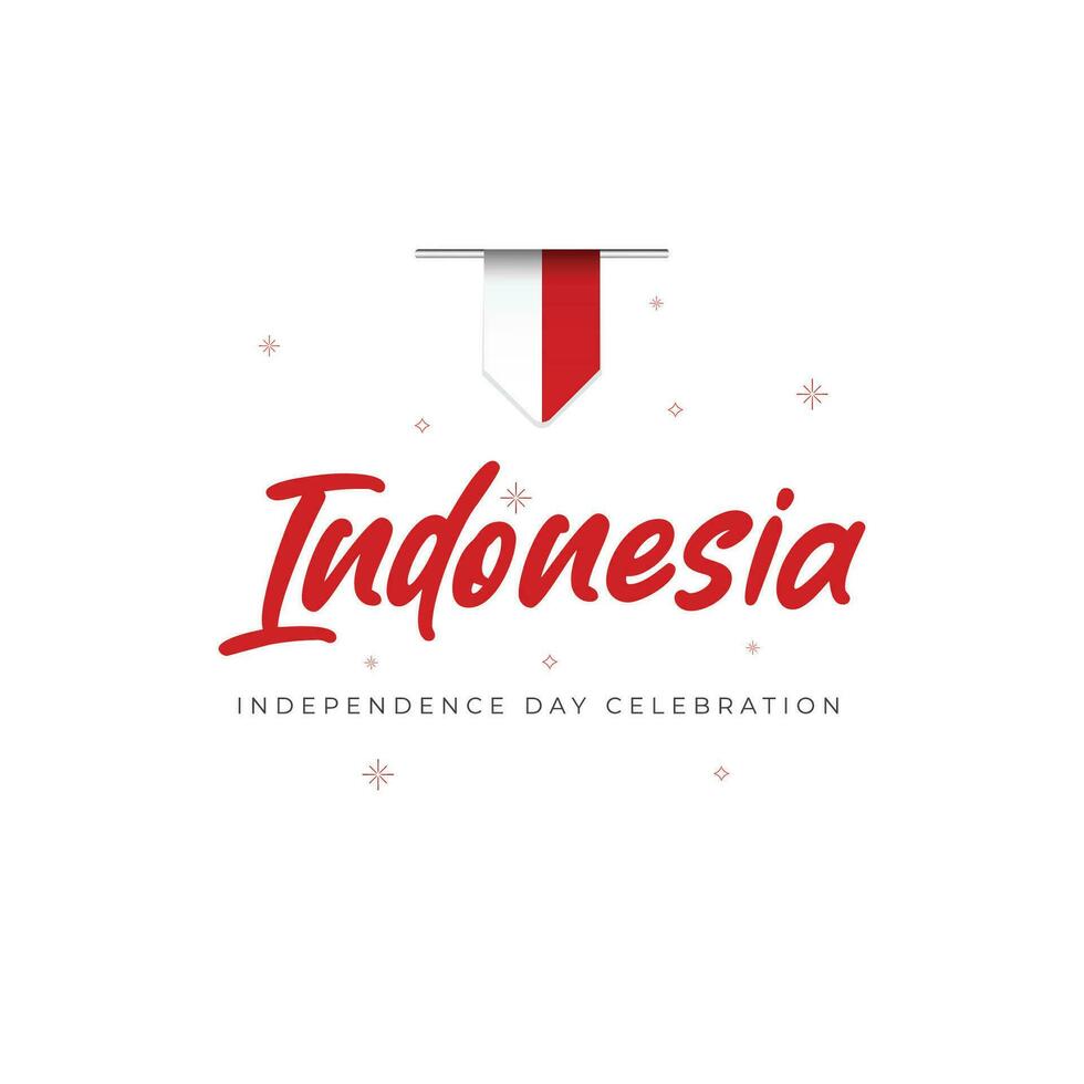 Indonesia independence day banner template vector