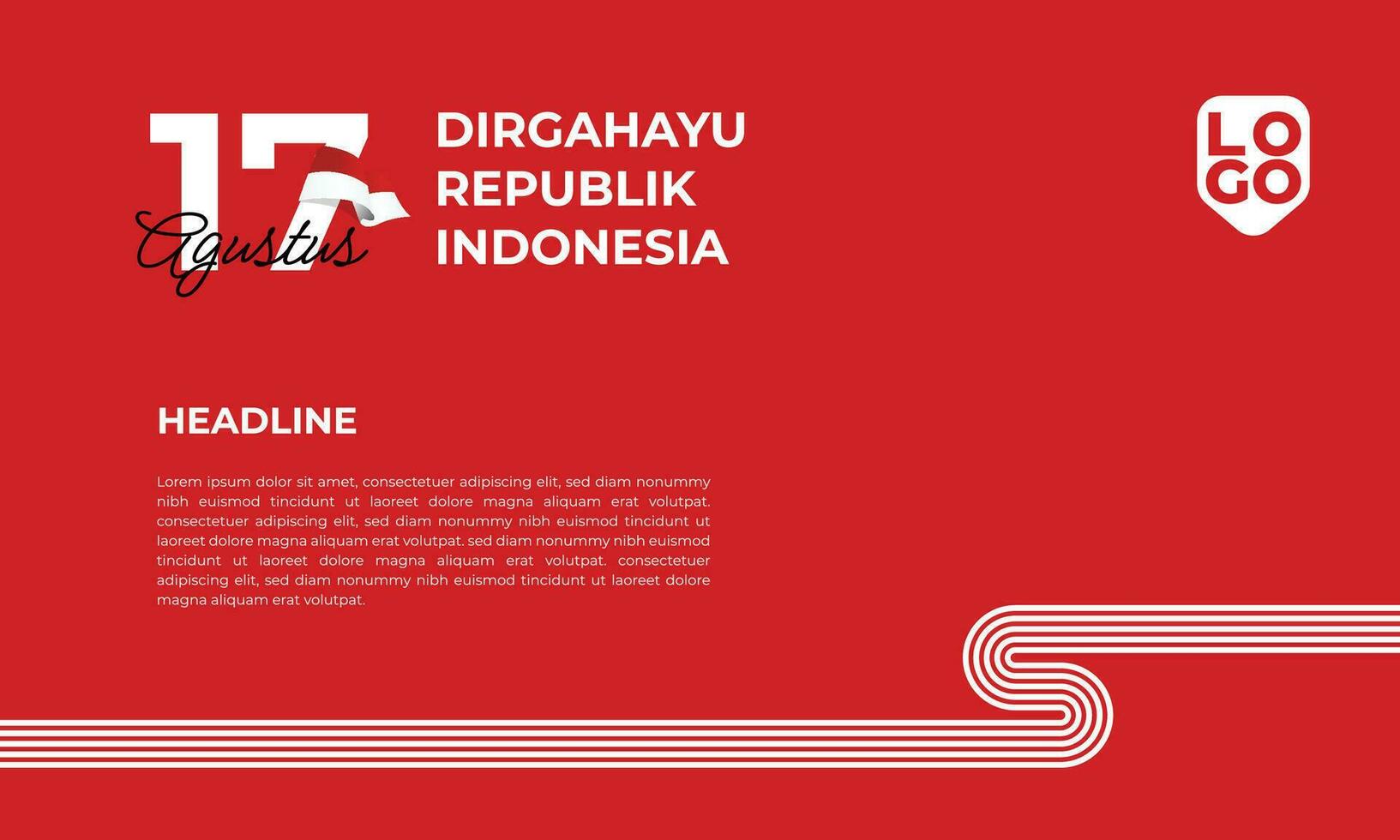 Indonesia independence day banner template vector