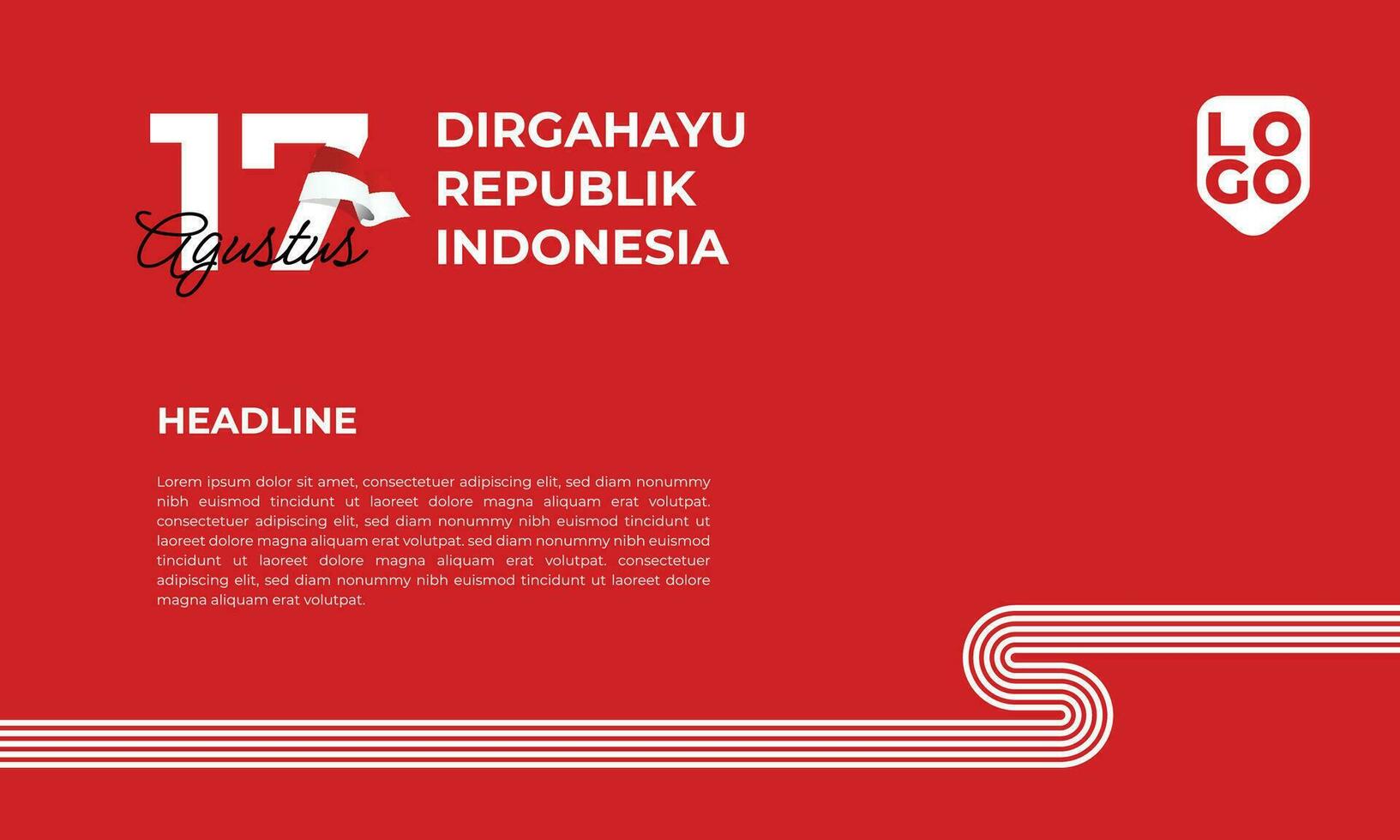 plantilla de banner del día de la independencia de indonesia vector