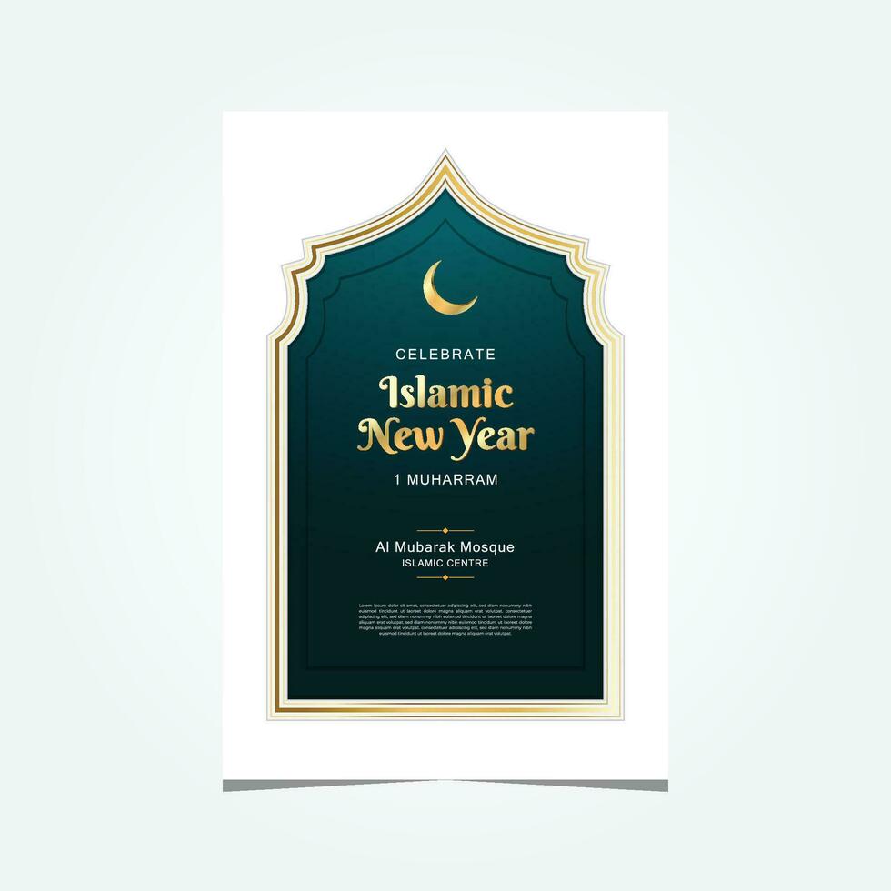 Happy islamic new year banner template vector