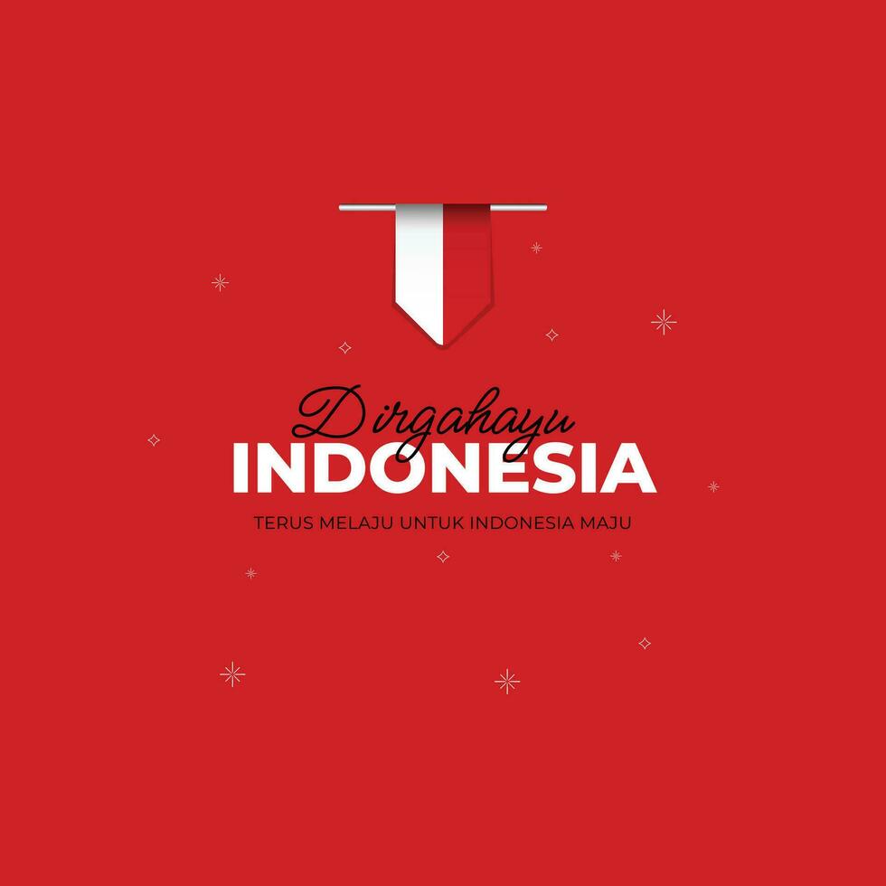 Indonesia independence day banner template vector