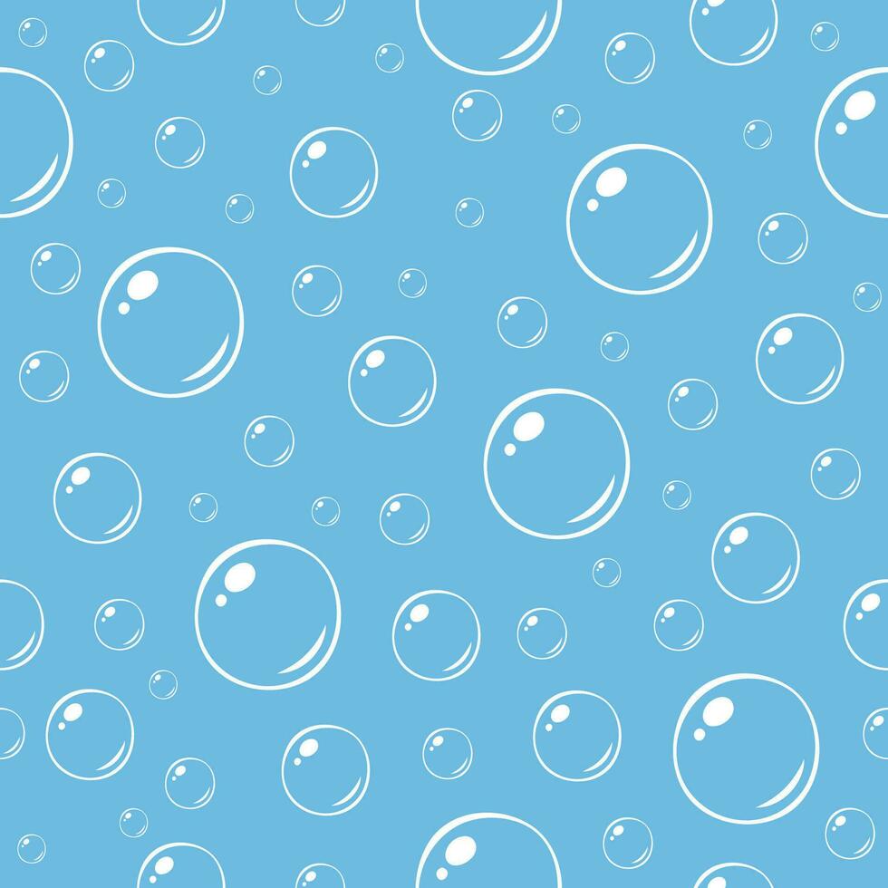 Soap bubbles seamless pattern. Vector hand drawn background