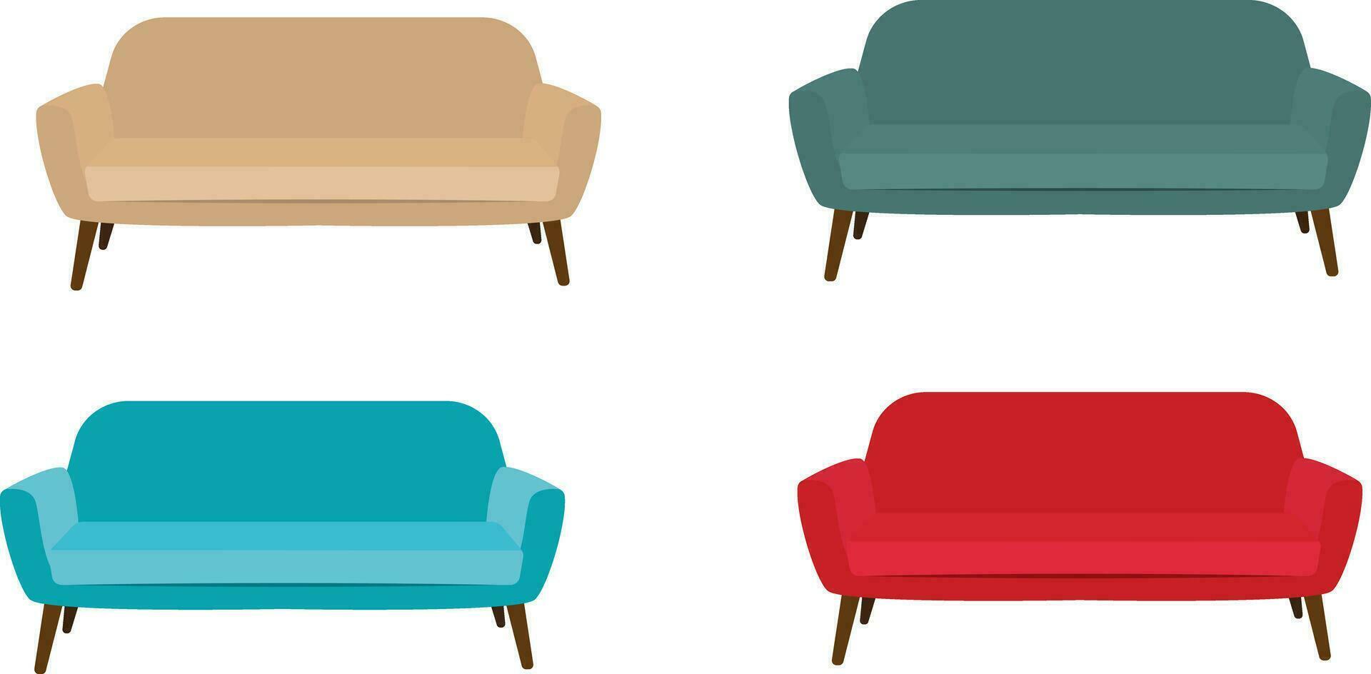 Sofa. Furniture for the living room. High quality vector illustration.