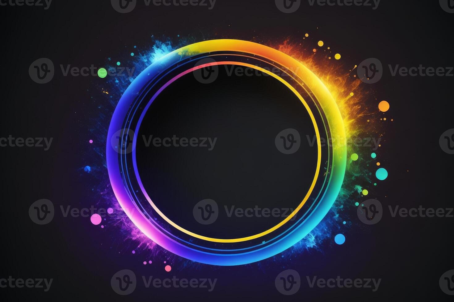 Abstract colorful frame on black background. photo