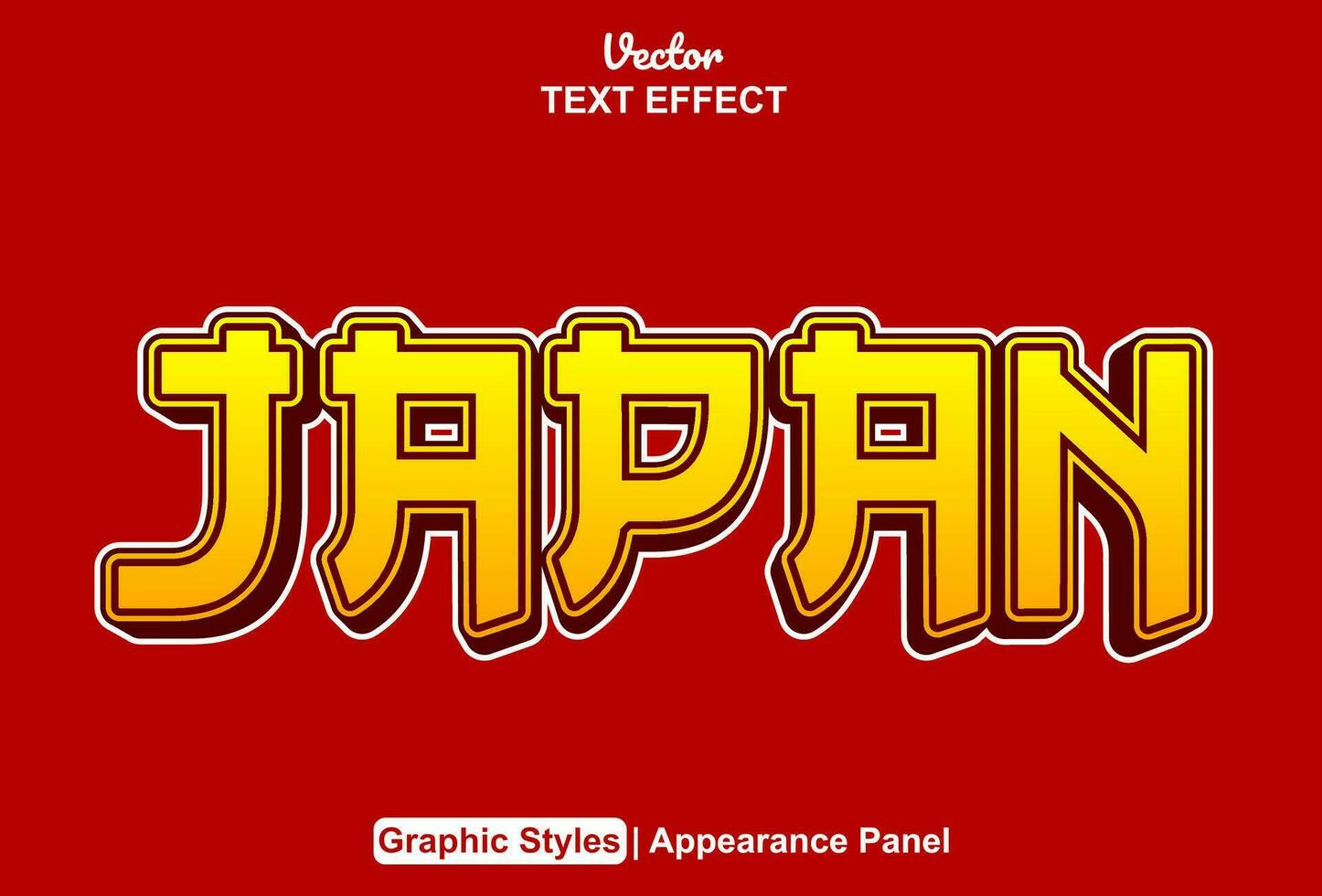 Japón texto efecto con naranja gráfico estilo y editable. vector