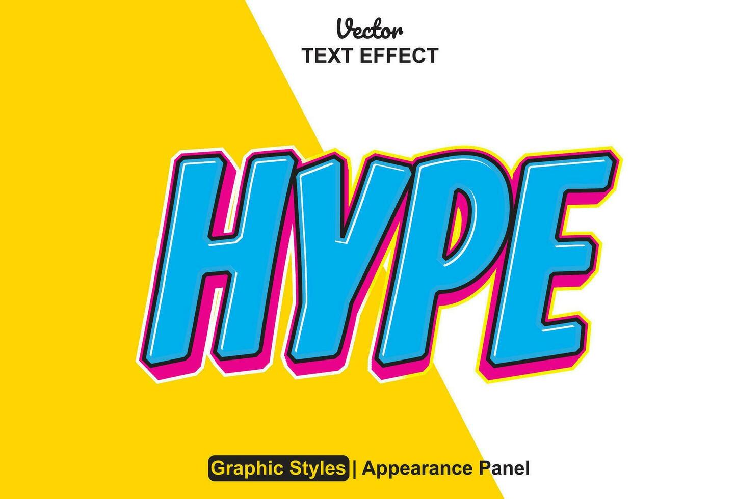 hype text effect with blue graphic style and editable. vector