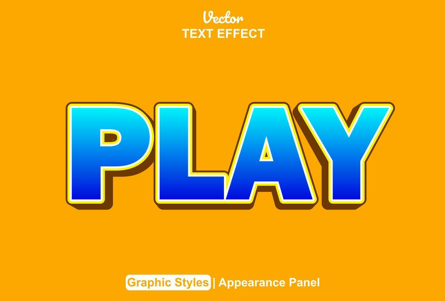 play text effect with blue color graphic style editable vector