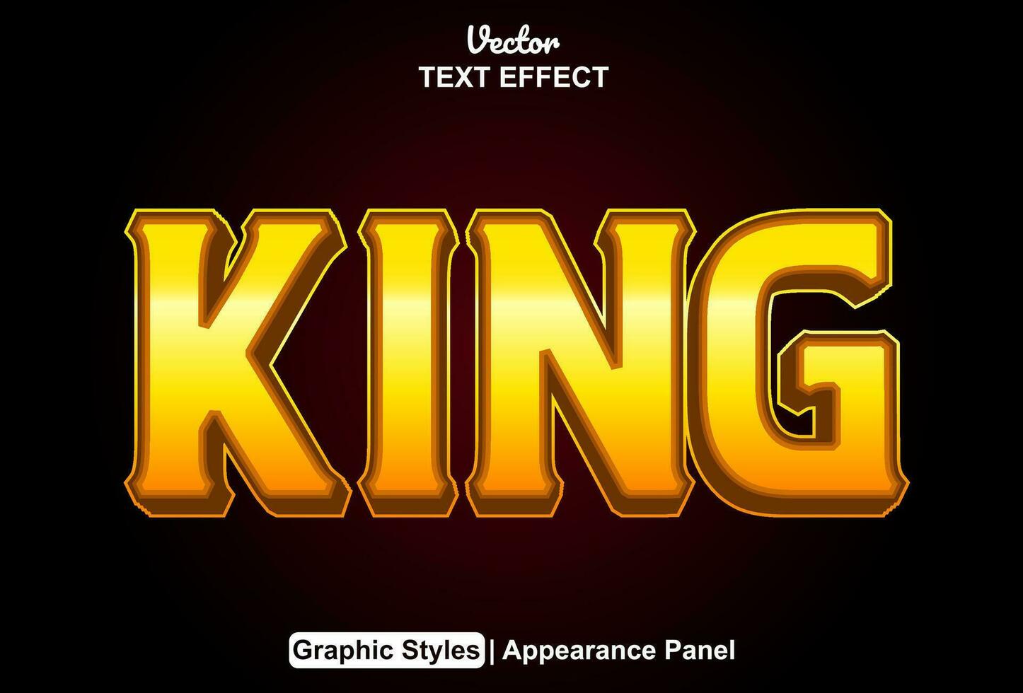 king text effect with orange color graphic style and editable. vector