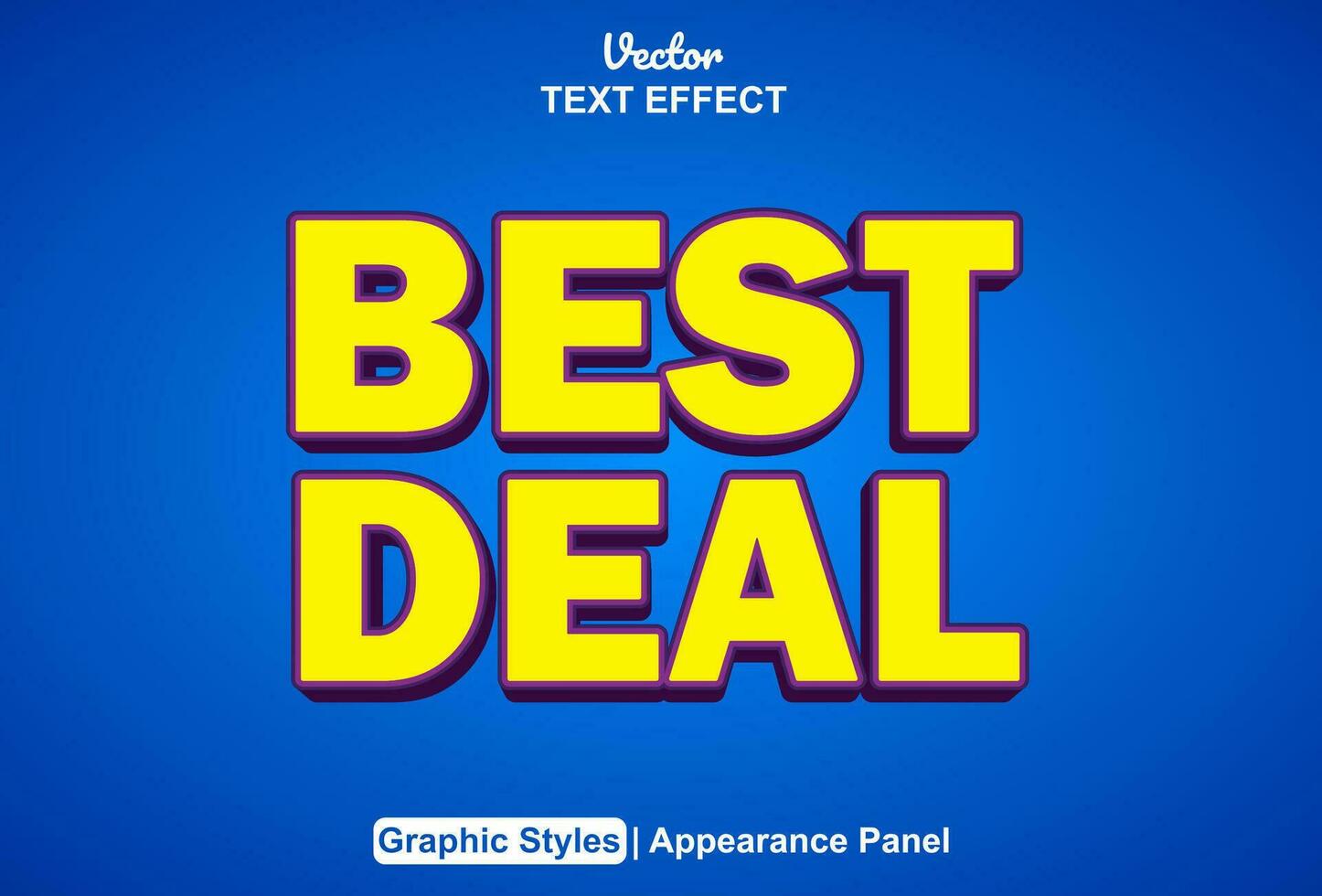 best deal text effect with yellow graphic style and editable. vector