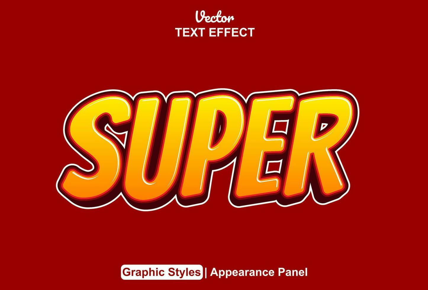 super text effect with red color graphic style editable vector