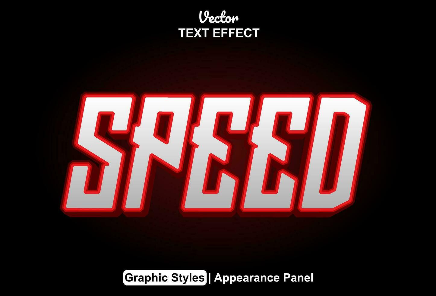 speed text effect with red color graphic style editable. vector