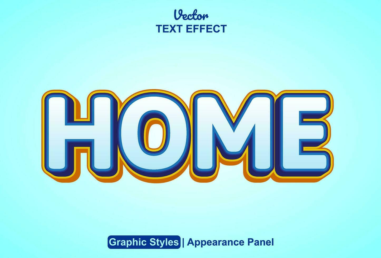 home text effect with blue graphic style and editable. vector