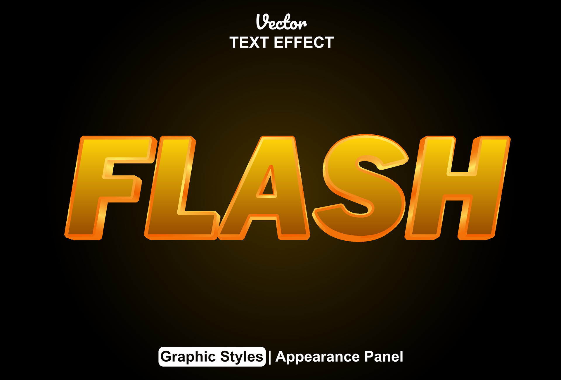 flash text effect with yellow graphic style and editable. 25454724 Vector Art at Vecteezy