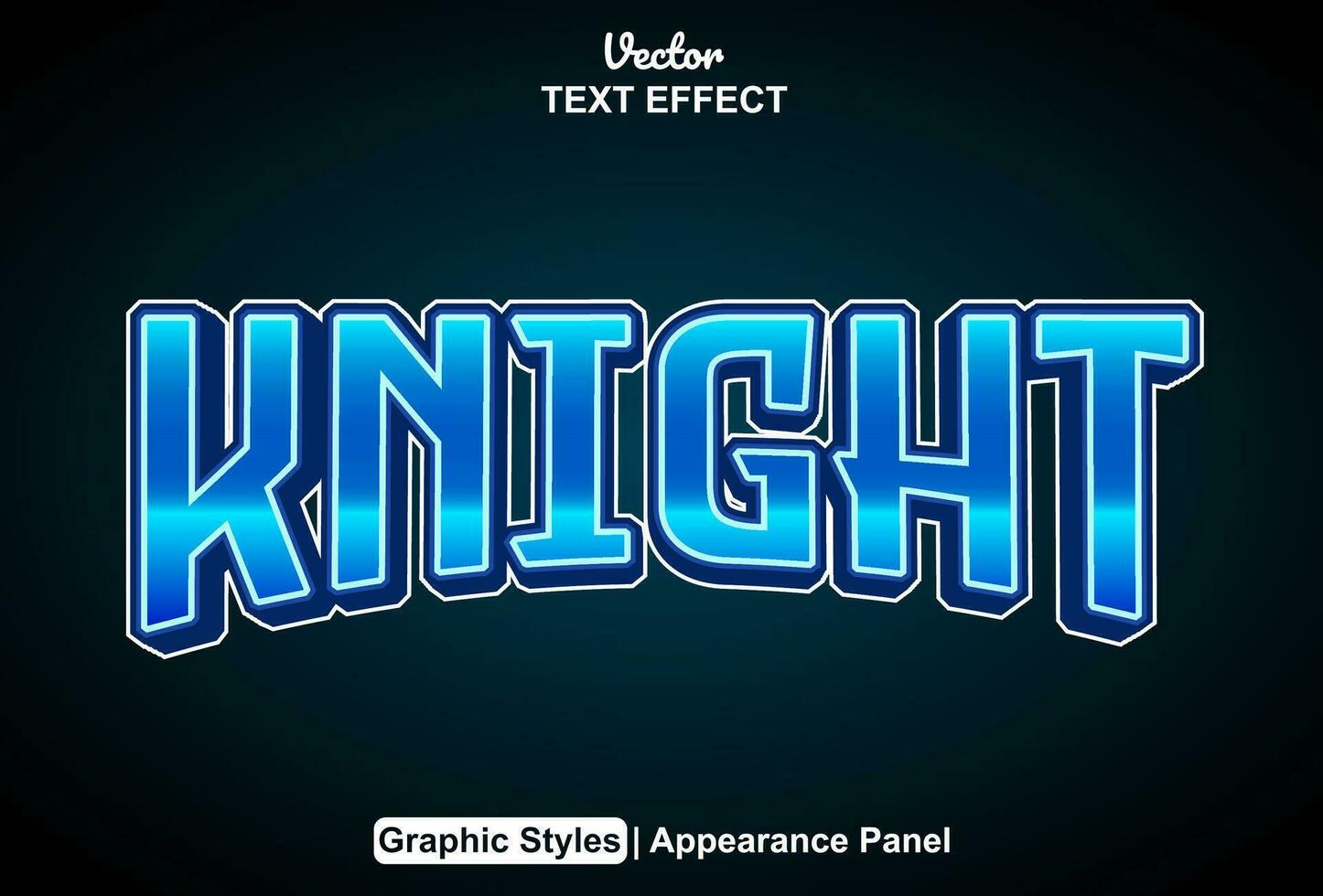 knight text effect with blue graphic style and editable. vector