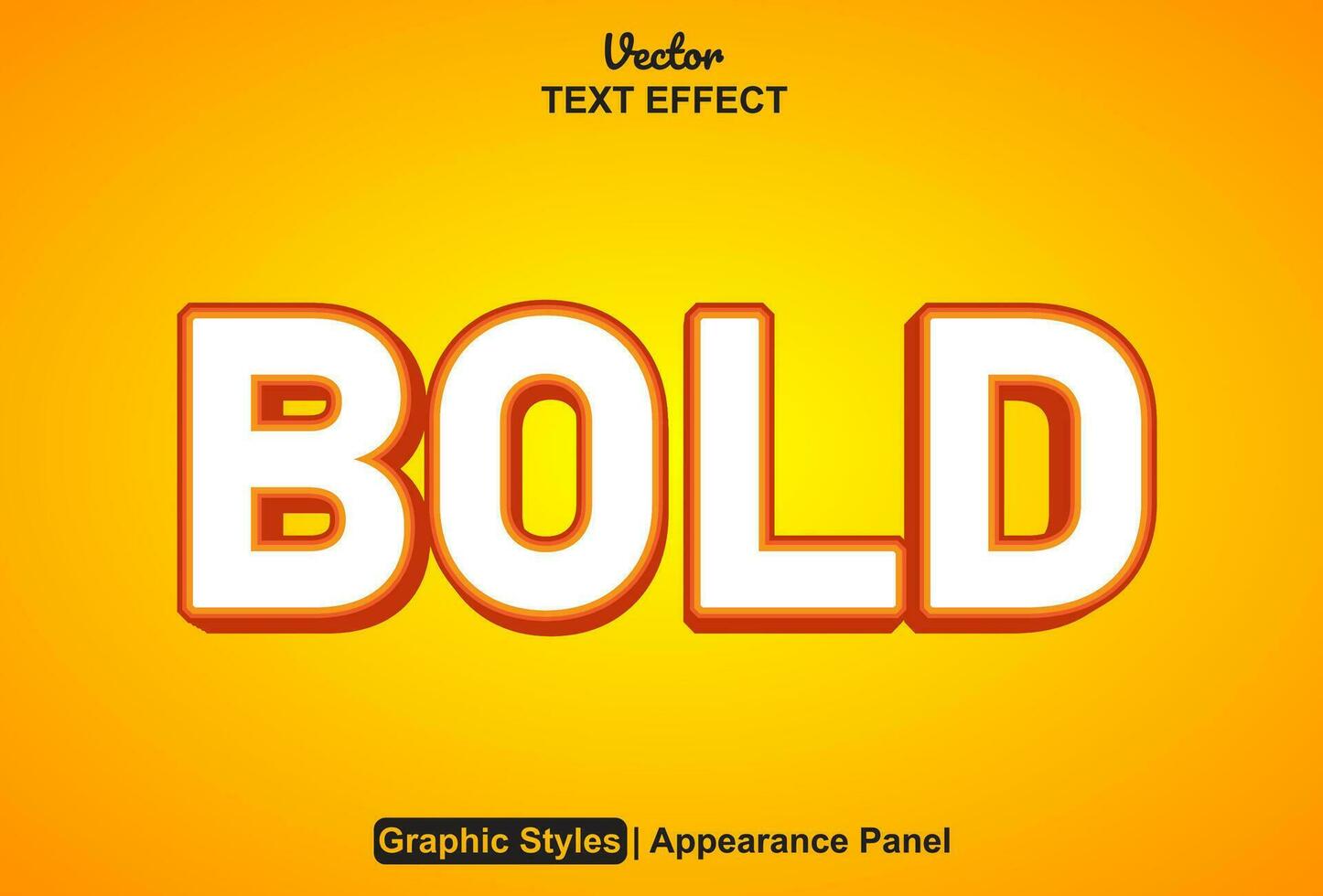 bold text effect with editable orange color graphic style vector