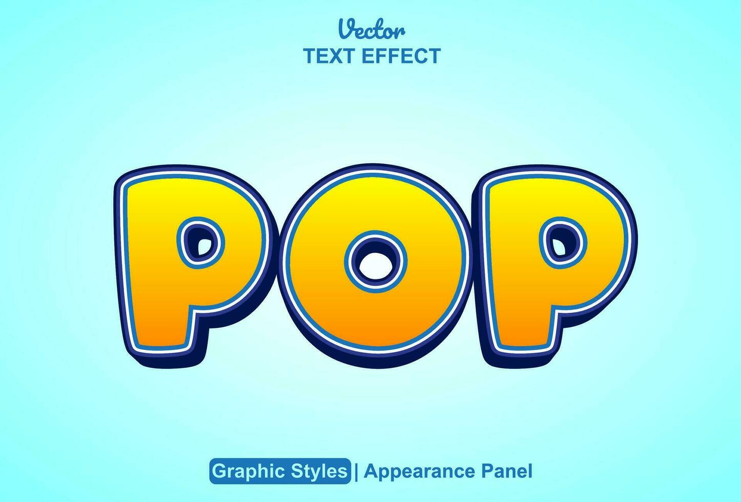 pop text effect with orange graphic style and editable. vector