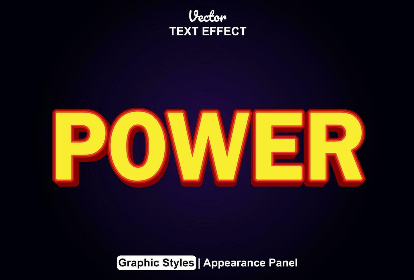 power text effect with orange graphic style and editable. vector