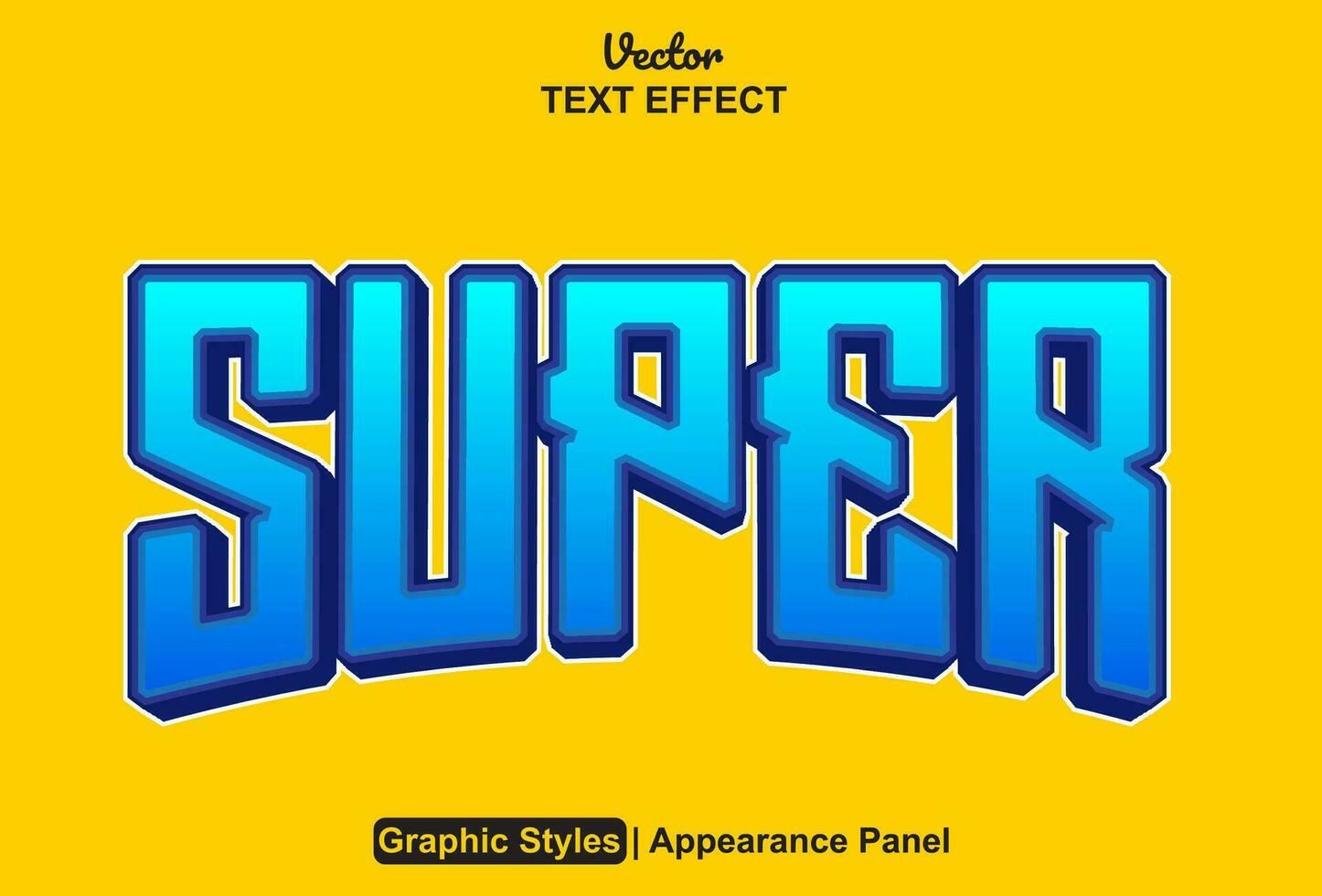 super text effect with blue color graphic style editable vector