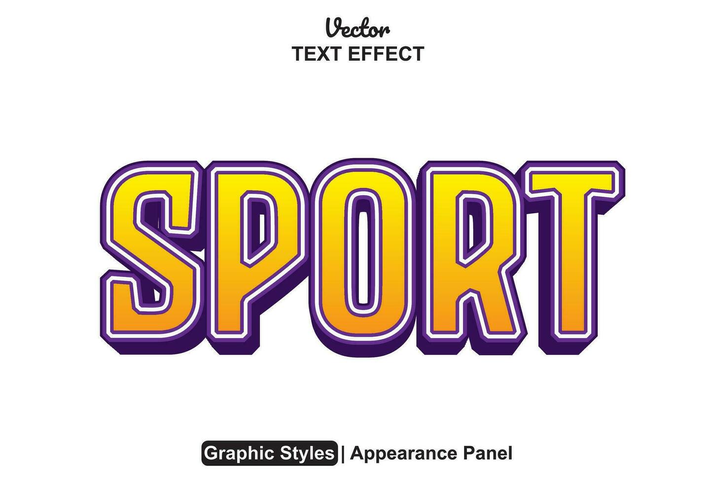 sport text effect with orange color graphic style and editable. vector