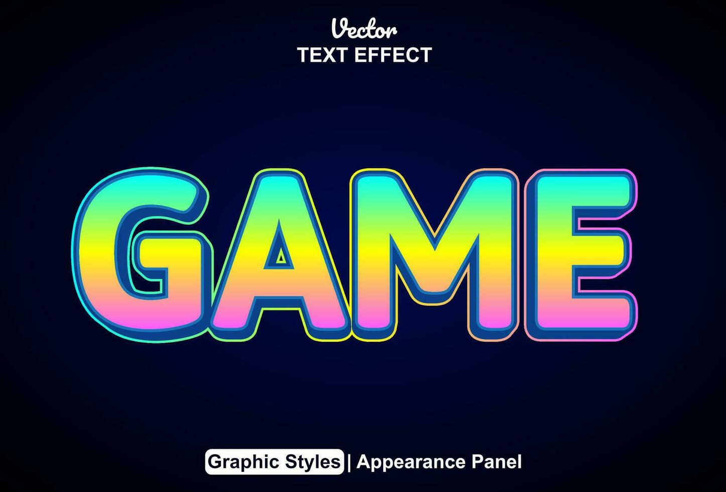 game text effect with blue color graphic style editable. vector