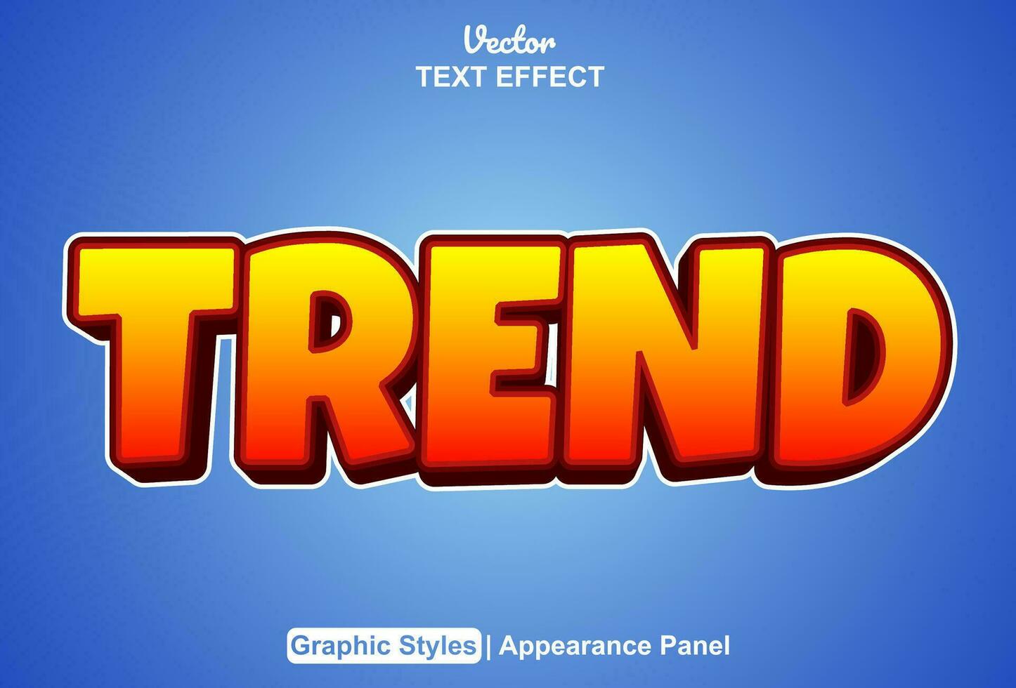 trend text effect with orange graphic style and editable vector