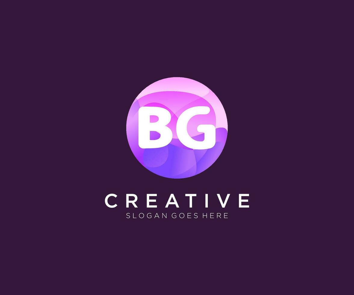 BG initial logo With Colorful Circle template vector. vector