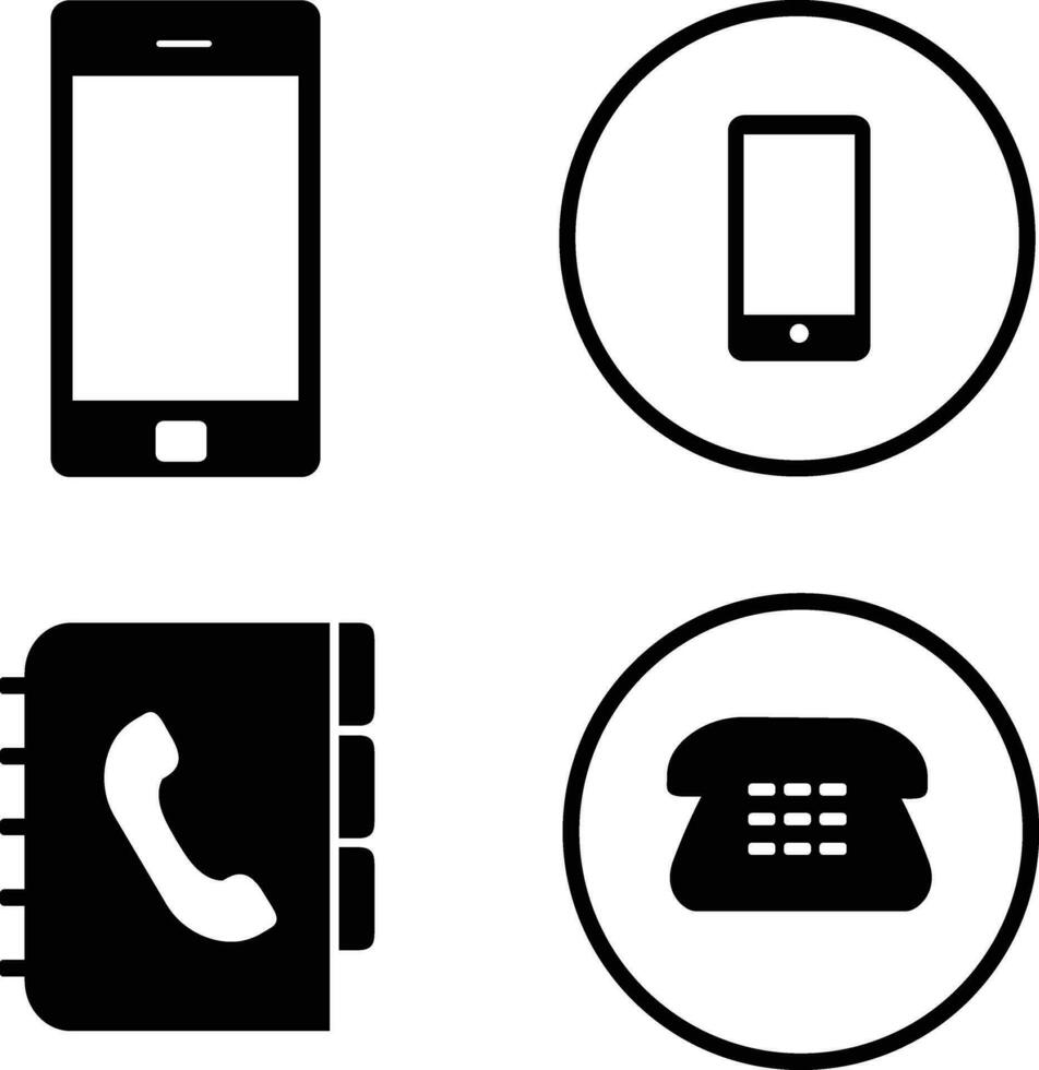 Simple Phone Icon. Flat telephone set and mobile phone symbols collection for design decoration.Vector  illustration vector
