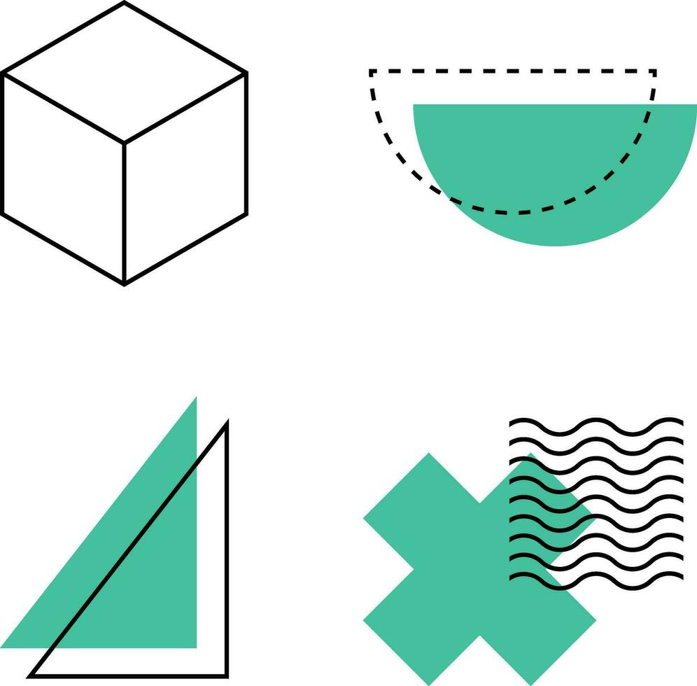 Memphis Geometric shapes. Design elements for design decoration illustration. vector