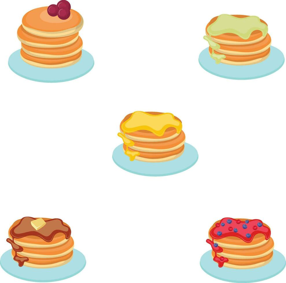 National Pancake Day Decoration Illustration.For Decoration Design. Pile of pancakes on a plate icon. Illustration Vector